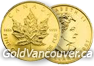 Canadian 1/10th ounce maple leaf gold coin